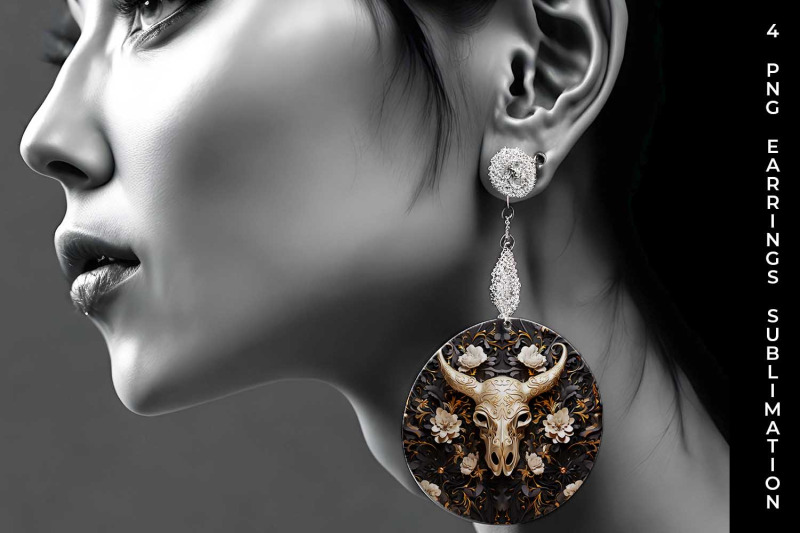 3d-gold-black-bull-skull-earrings-sublimation-png-bundle