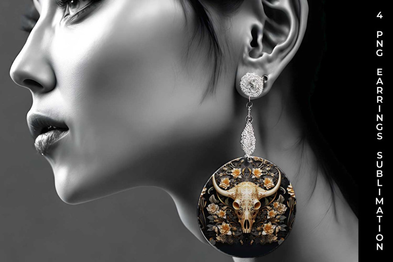 3d-gold-black-bull-skull-earrings-sublimation-png-bundle