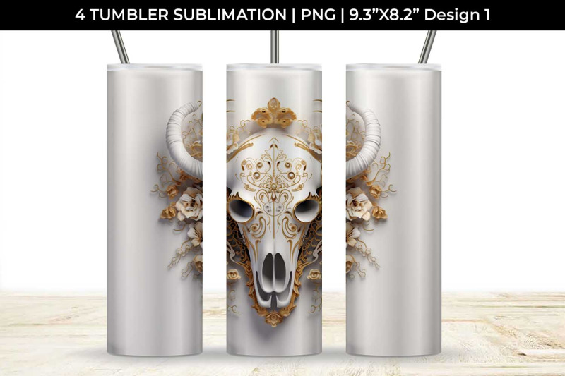 3d-gold-white-bull-skull-tumbler-wrap-sublimation-png-bundle