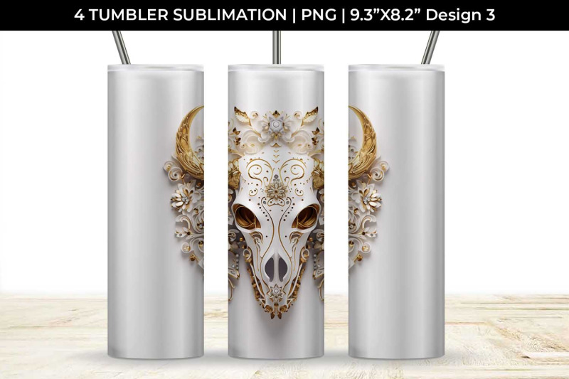 3d-gold-white-bull-skull-tumbler-wrap-sublimation-png-bundle
