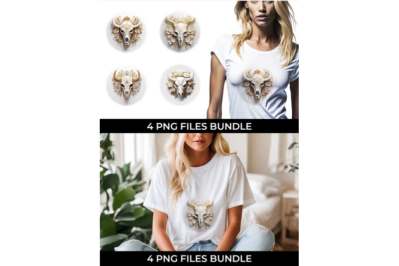 3d-gold-white-bull-skull-t-shirt-sublimation-png-bundle