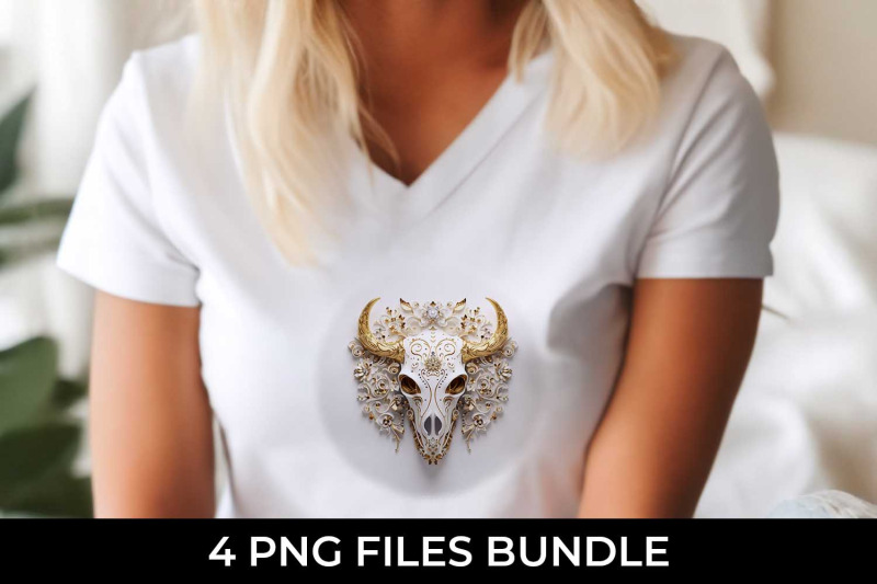3d-gold-white-bull-skull-t-shirt-sublimation-png-bundle