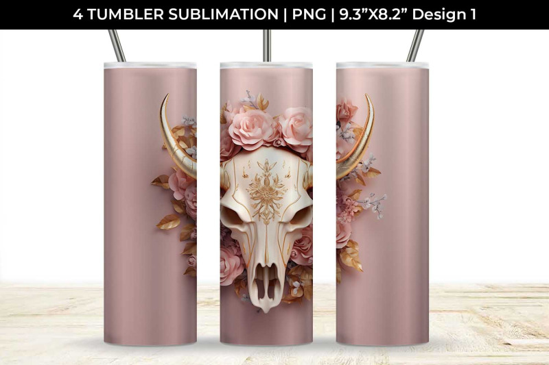 3d-gold-pink-bull-skull-tumbler-wrap-sublimation-png-bundle