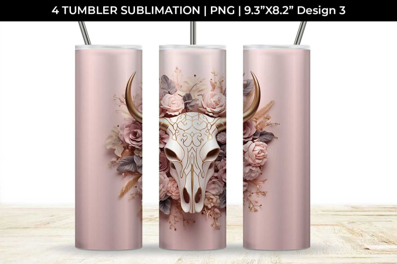 3d-gold-pink-bull-skull-tumbler-wrap-sublimation-png-bundle