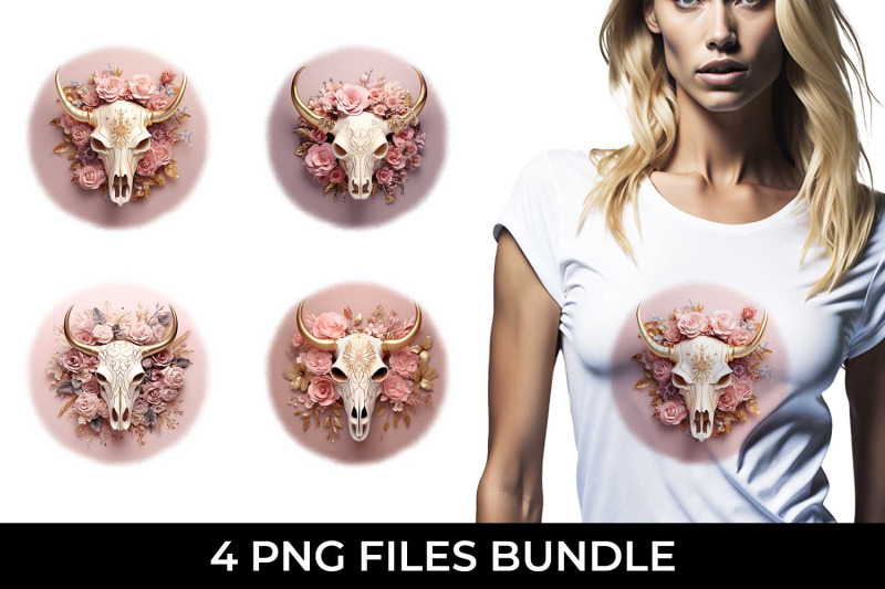 3d-gold-pink-bull-skull-t-shirt-sublimation-png-bundle