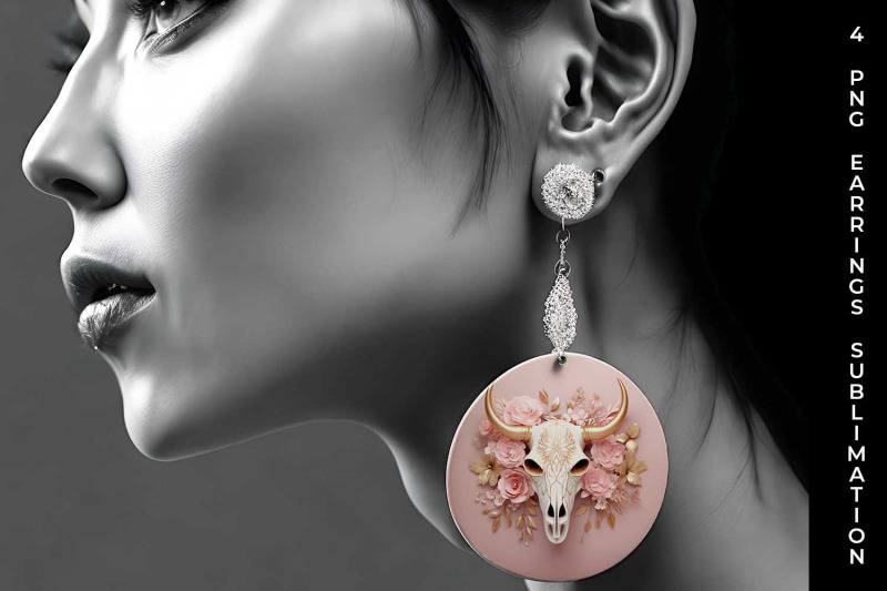 3d-gold-pink-bull-skull-earrings-sublimation-png-bundle