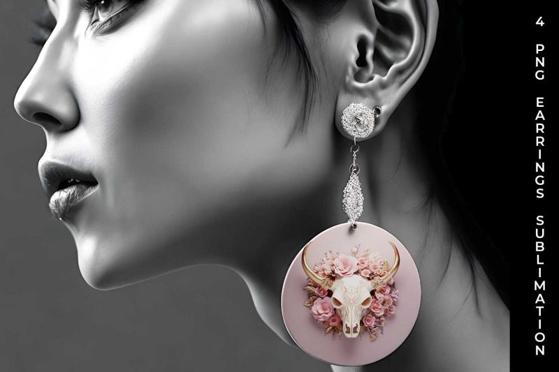 3d-gold-pink-bull-skull-earrings-sublimation-png-bundle