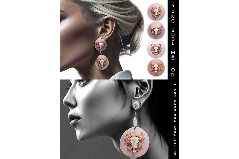 3d-gold-pink-bull-skull-earrings-sublimation-png-bundle