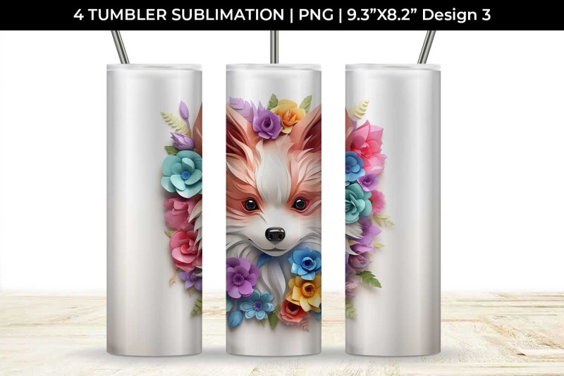 3d-floral-fantasy-pomeranian-tumbler-wrap-sublimation-png-bundle