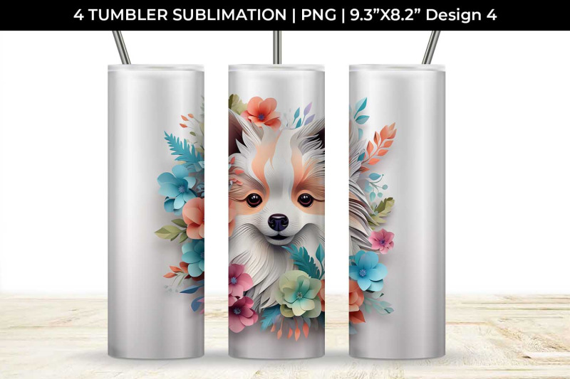 3d-floral-fantasy-pomeranian-tumbler-wrap-sublimation-png-bundle