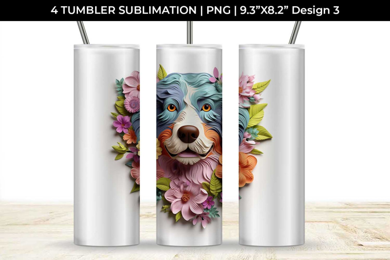 3d-floral-fantasy-bernese-mountain-tumbler-wrap-sublimation-png-bundle