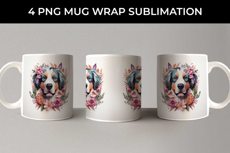 3d-floral-fantasy-bernese-mountain-mug-sublimation-png-bundle