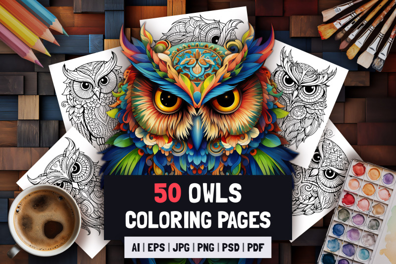 50-owls-anti-stress-coloring-pages