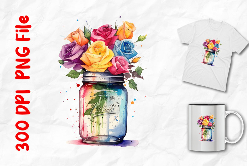 rainbow-roses-in-a-glass-jar