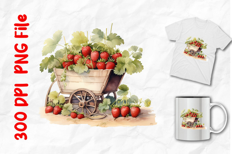 strawberry-plants-in-vintage-wheelbarrow