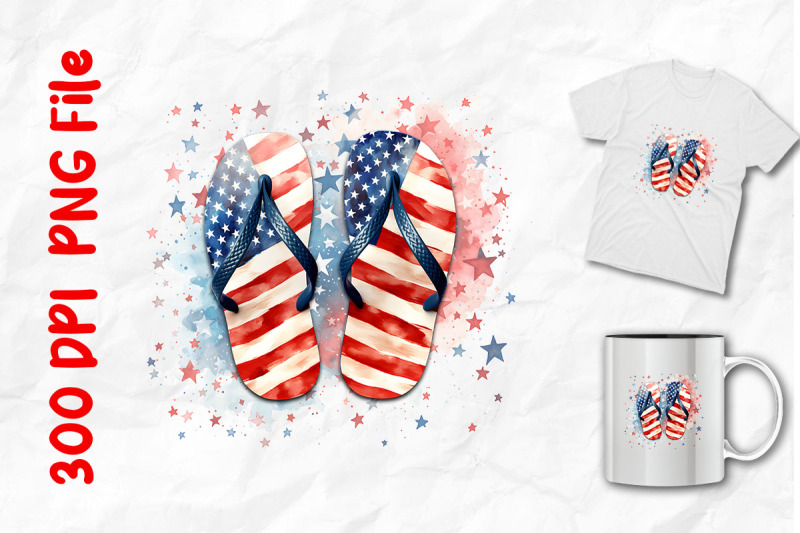 usa-flag-pattern-flip-flops