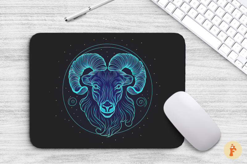 aries-zodiac-sign-line-art-mouse-pad