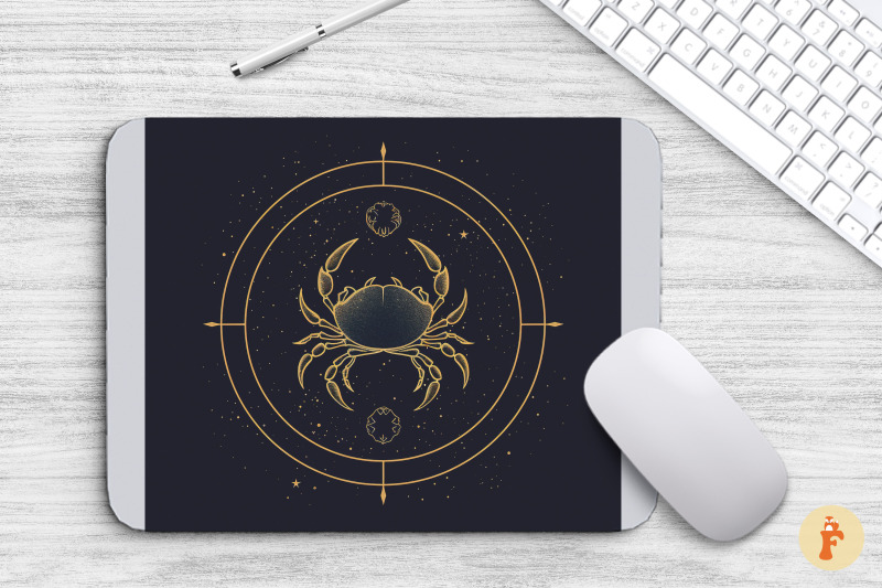 cancer-zodiac-sign-line-art-mouse-pad