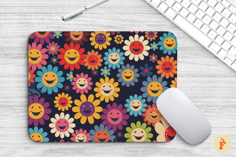 retro-smiley-face-flowers-mouse-pad