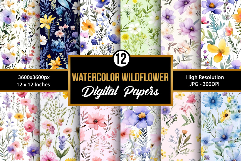 watercolor-wildflowers-digital-papers