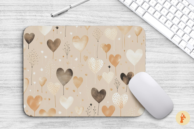 neutral-boho-hearts-mouse-pad