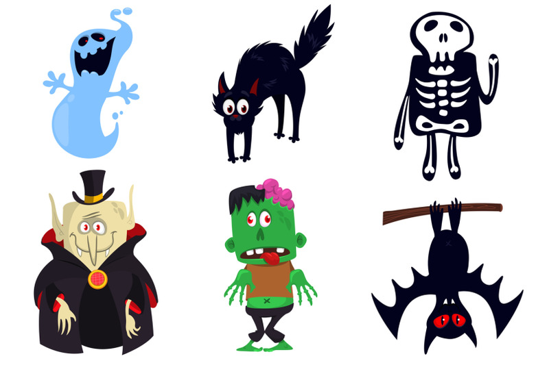 happy-halloween-monsters-ghost-reaper-zombie-vampire-bat