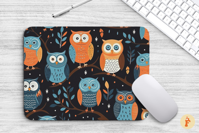 boho-cute-owls-mouse-pad