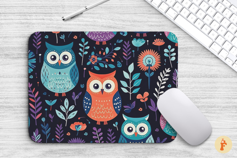 cute-owls-bohemian-mouse-pad