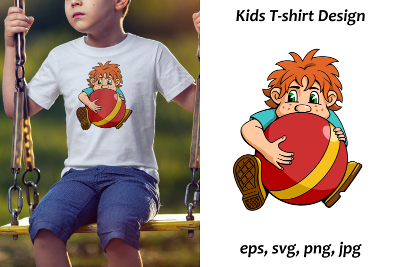 cartoon-boy-with-ball-sublimation-kids-t-shirt-design