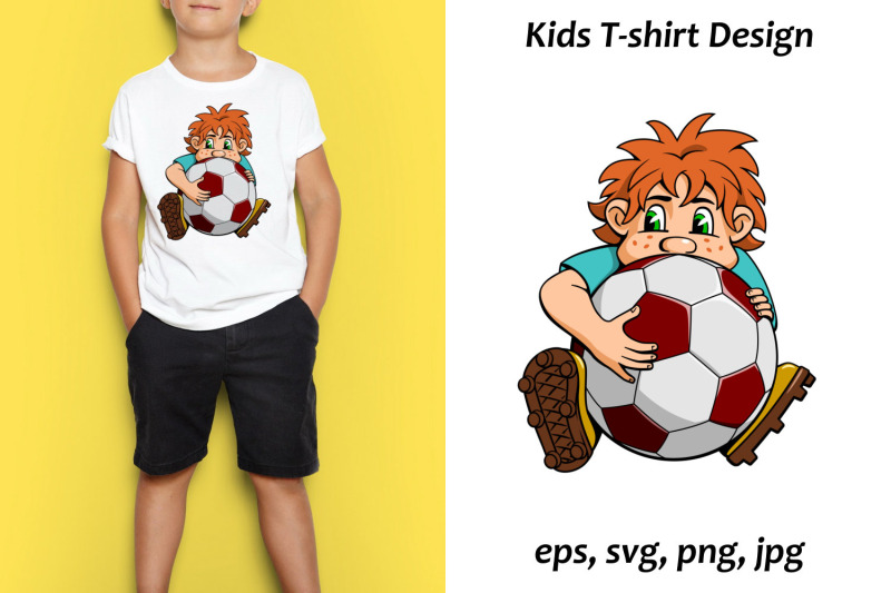 cartoon-goalkeeper-sublimation-kids-t-shirt-design