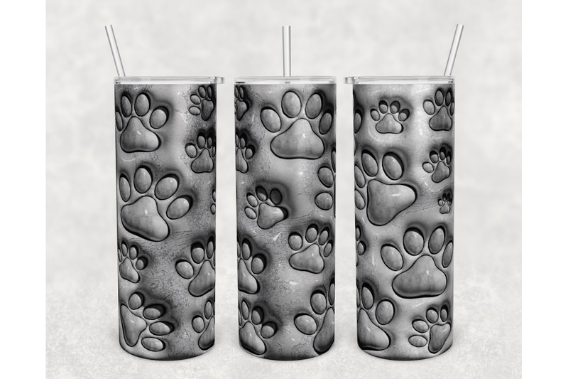 3d-inflated-dog-paw-tumbler-wrap-20oz-skinny-tumbler-sublimation-png