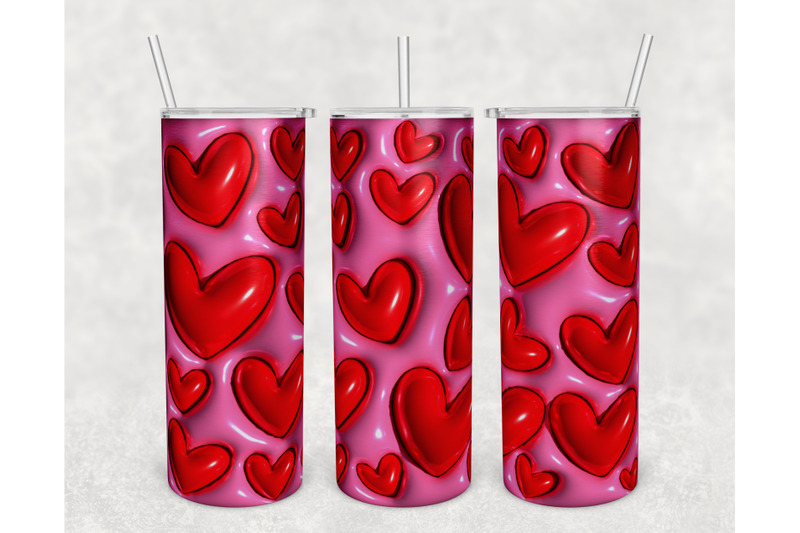 3d-inflated-hearts-tumbler-wrap-20oz-skinny-tumbler-sublimation-png