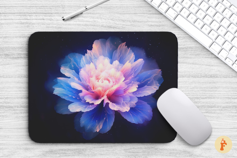 3d-space-blooming-flower-mouse-pad