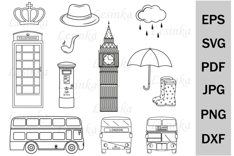 set-london-england-svg-clipart-file-clipping-outline