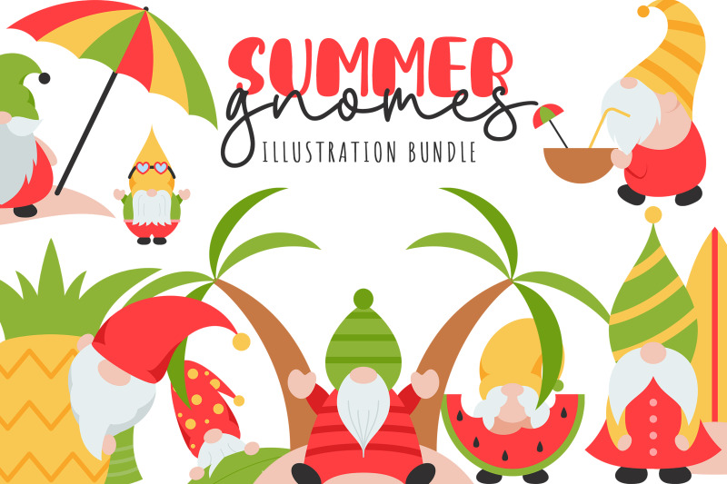 summer-gnomes-illustration-svg-bundle