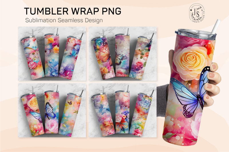 colorful-butterfly-floral-tumbler-wrap-seamless-designs