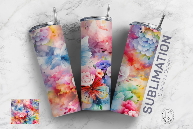 colorful-butterfly-floral-tumbler-wrap-seamless-designs