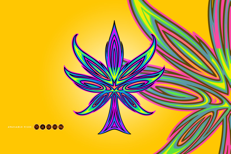 pinstriped-cannabis-sativa-leaf-tribal-ornament