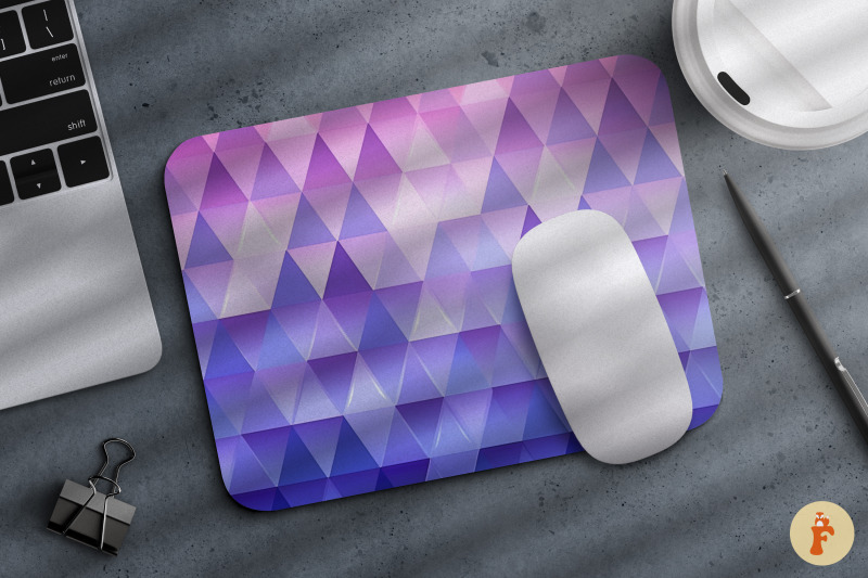 Purple Geometric Triangle Mouse Pad By Mulew Art TheHungryJPEG