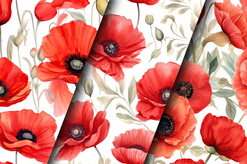 watercolor-poppies-flowers-seamless-pattern-digital-papers