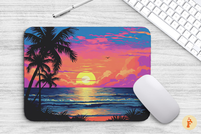 sunrise-on-the-beach-scene-mouse-pad