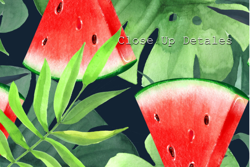 watermelon-tropical-seamless-patterns