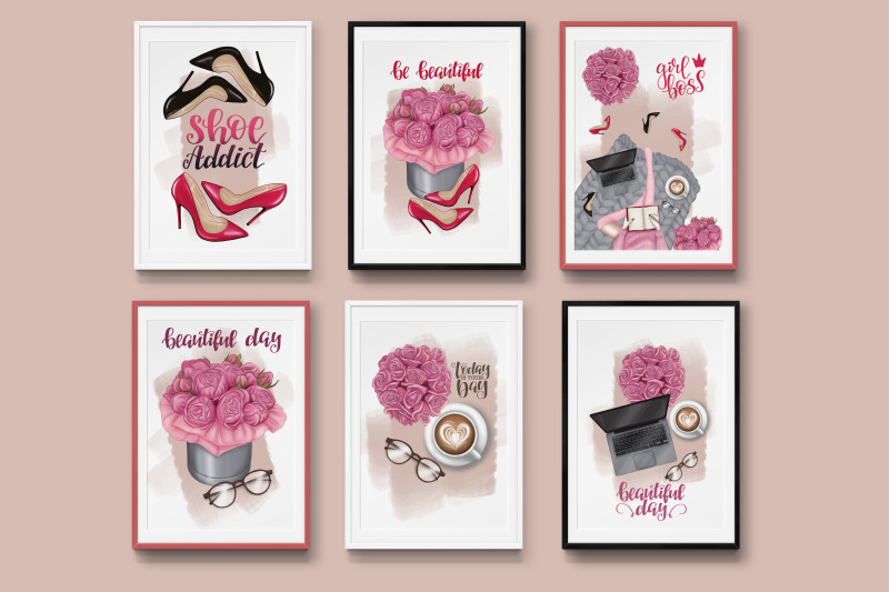 girl-clipart-scene-creator-posters-cards-pattern-quotes