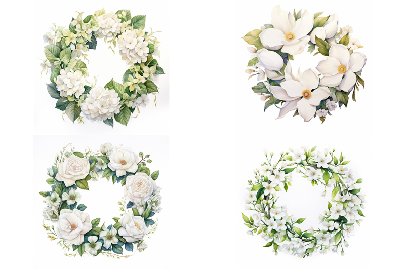 white-floral-wreaths