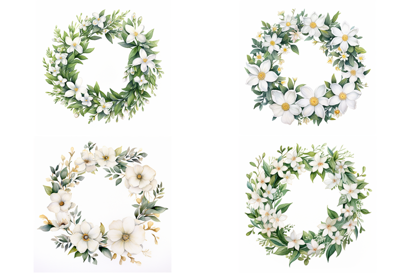 white-floral-wreaths