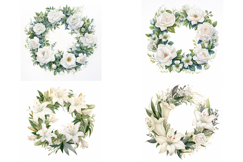 white-floral-wreaths