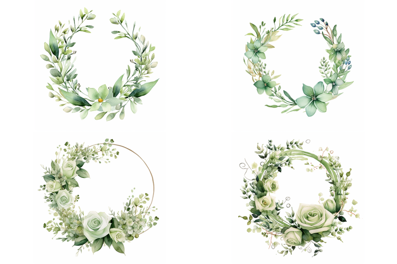 green-floral-wreaths