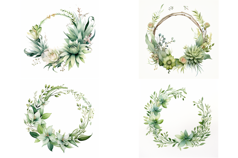 green-floral-wreaths