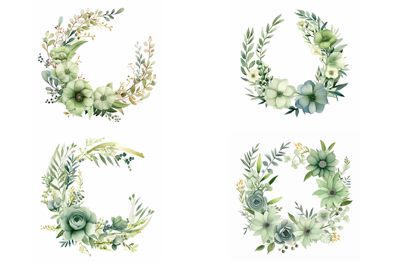 green-floral-wreaths