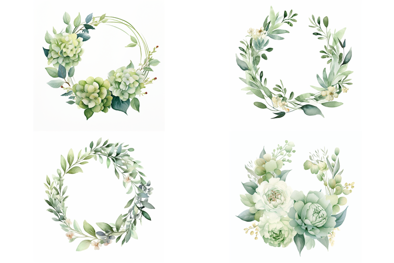 green-floral-wreaths